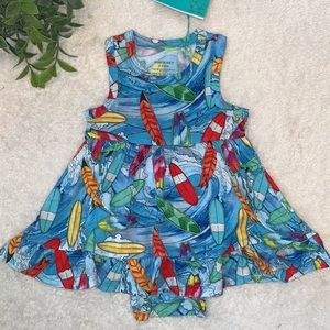 NWT Posh Peanut Wave Racerback Bodysuit Dress 6-12M
